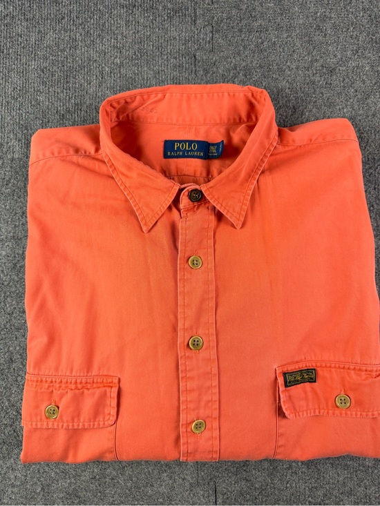 Polo Ralph Lauren Other - Polo Ralph Lauren Mens 100% Cotton L/S Utility Pockets Shirt Size 2XLT Orange